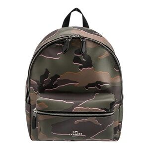 COACH Coated canvas backpack camouflage Print LIKE NEW
